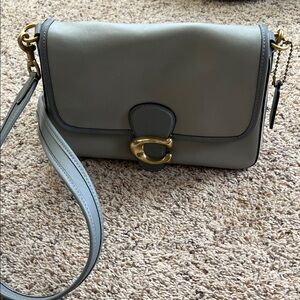 Coach Gray Small Crossbody Bag with Gold Hardware